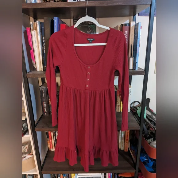 wild fable | Dresses | Womens M Maroon Babydoll Dress | Poshmark